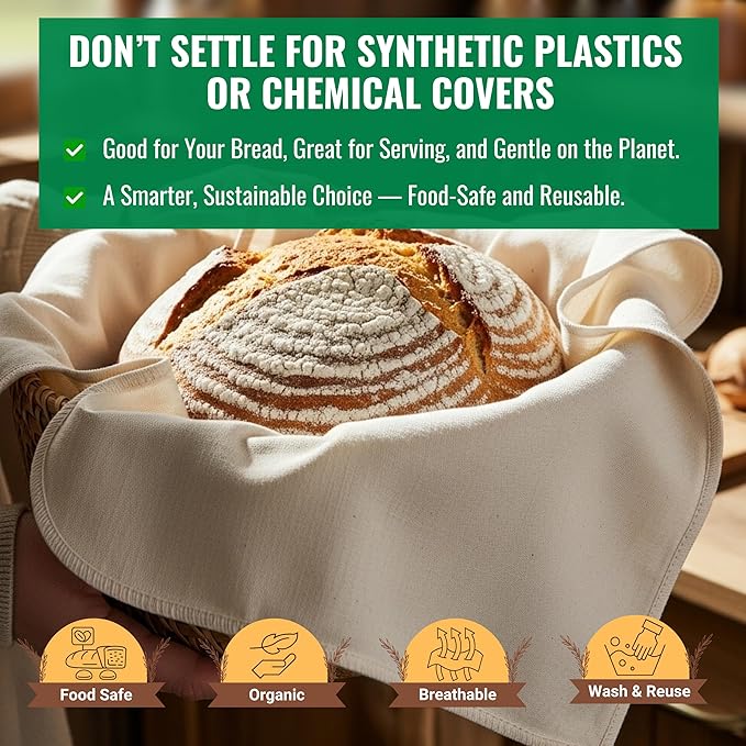WHITEWRAP Flour Sack Towels for Bread Dough Proofing – 100% Unbleached Cotton - Image 3