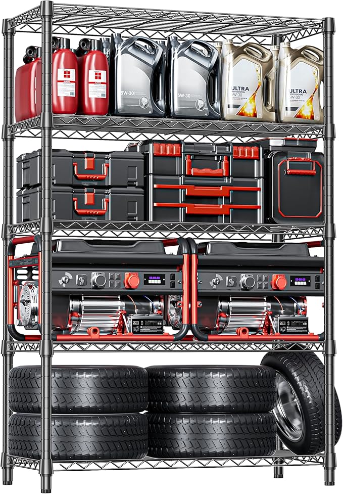 IZEUK 5-Tier Heavy Duty Metal Storage Shelving Unit, Adjustable Steel Wire Rack by IZEUK