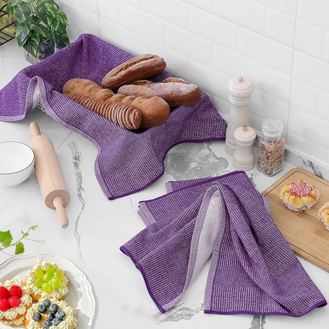 Homaxy Premium Kitchen Towels, Large Cotton Kitchen Hand Towels, Flat and Terry - Image 6