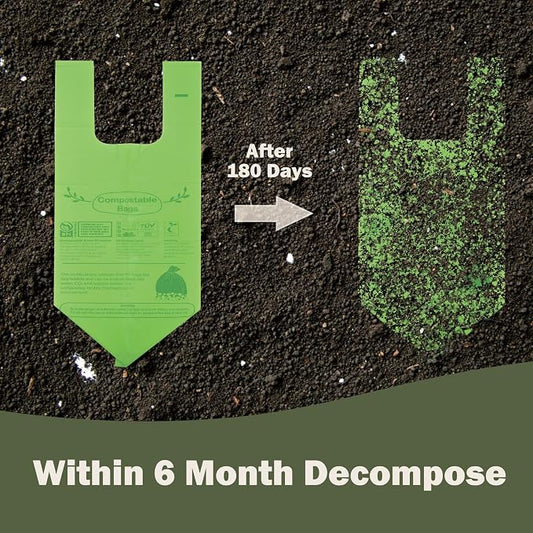Compost Bags 4-5 Gallon with Handles Tie Extra Thick 0.78 Mils Wastebasket - Image 2