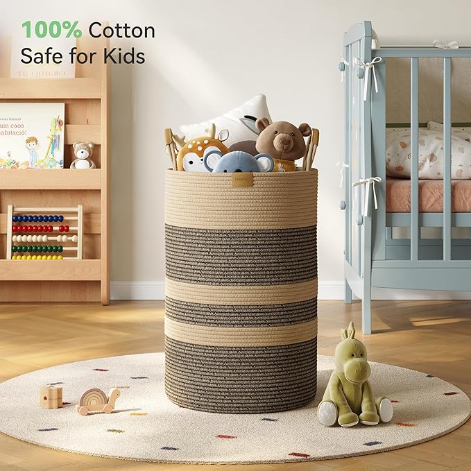 75L Striped Laundry Hamper - Image 3