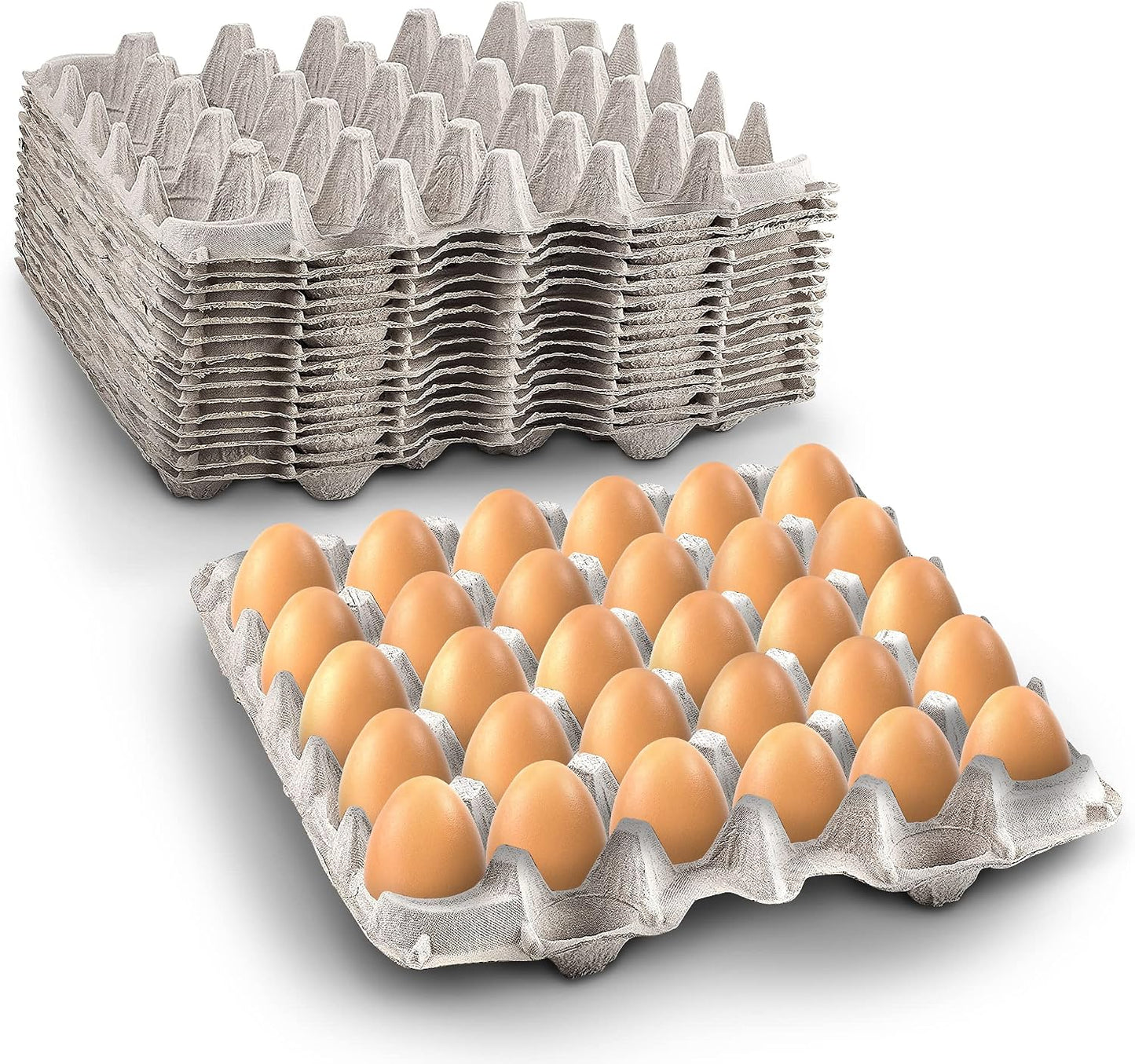 MT Products Egg Crates/Cartons Bulk Holds 30 Eggs - Pulp Fiber Material for Chicken Farm - Case of 140