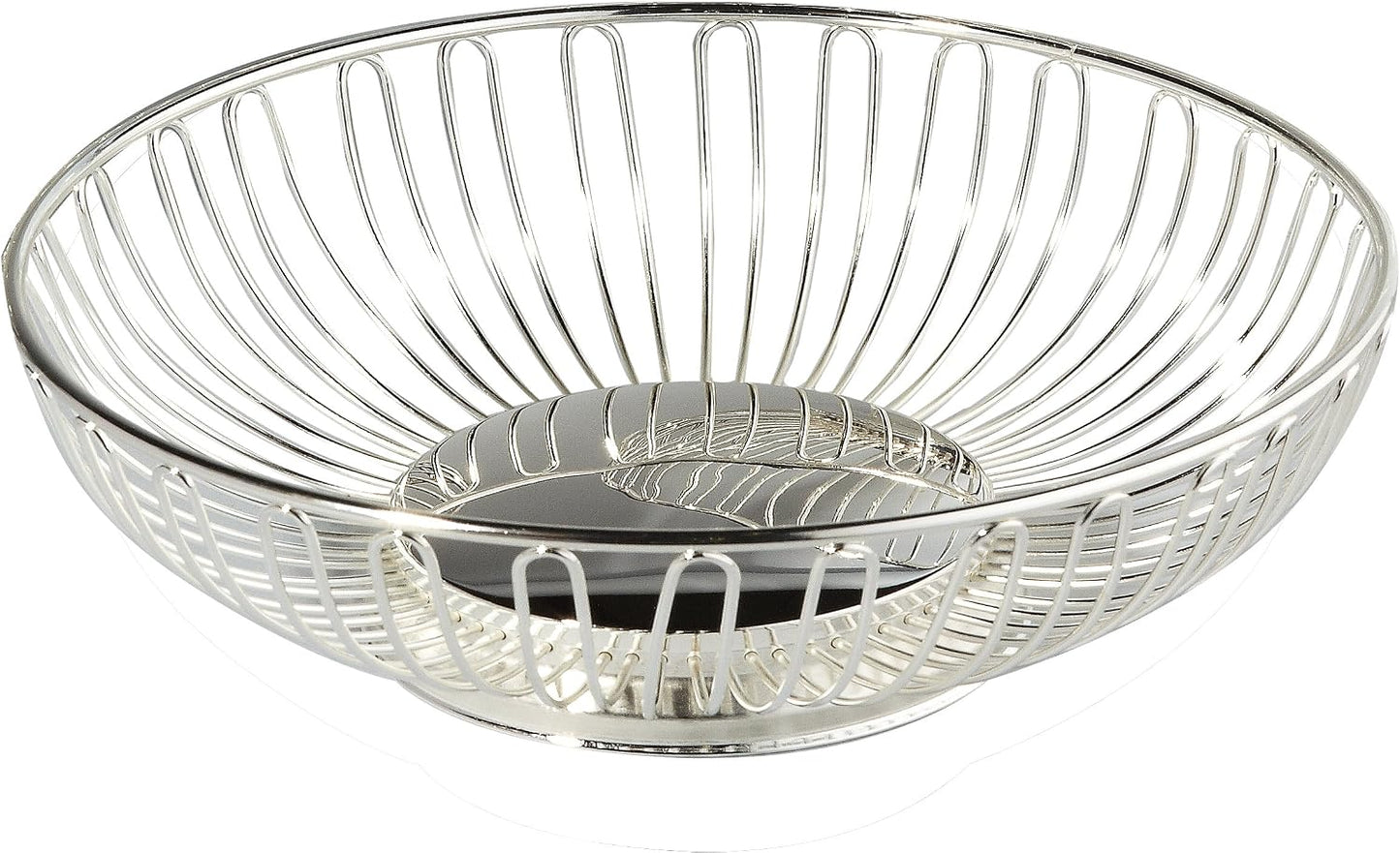 Elegance Nontarnish Silverplated Wire Bread Basket 11" | Decorative Oval Fruit Bowl for Kitchen, Dining Table, and Centerpieces | Modern Open Metal Design for Stylish Storage and Display
