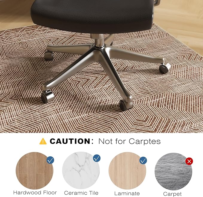Office Chair Mat for Hardwood & Tile Floor, Anti-Slip Under Desk Rug Floor - Image 5