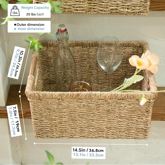 Large Wicker Basket Rectangular - Image 4