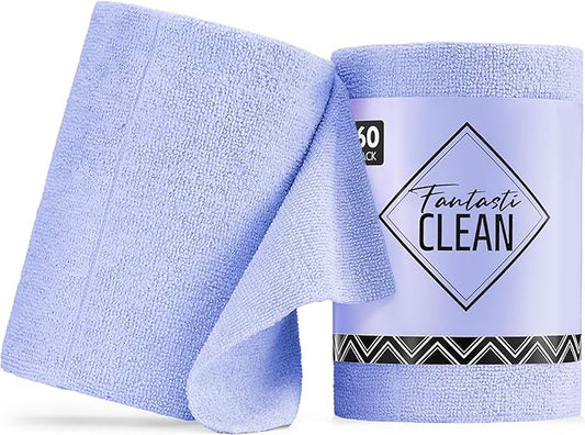 Fantasticlean Microfiber Cleaning Cloth Roll -60 Pack, Tear Away Paperless by Fantasticlean