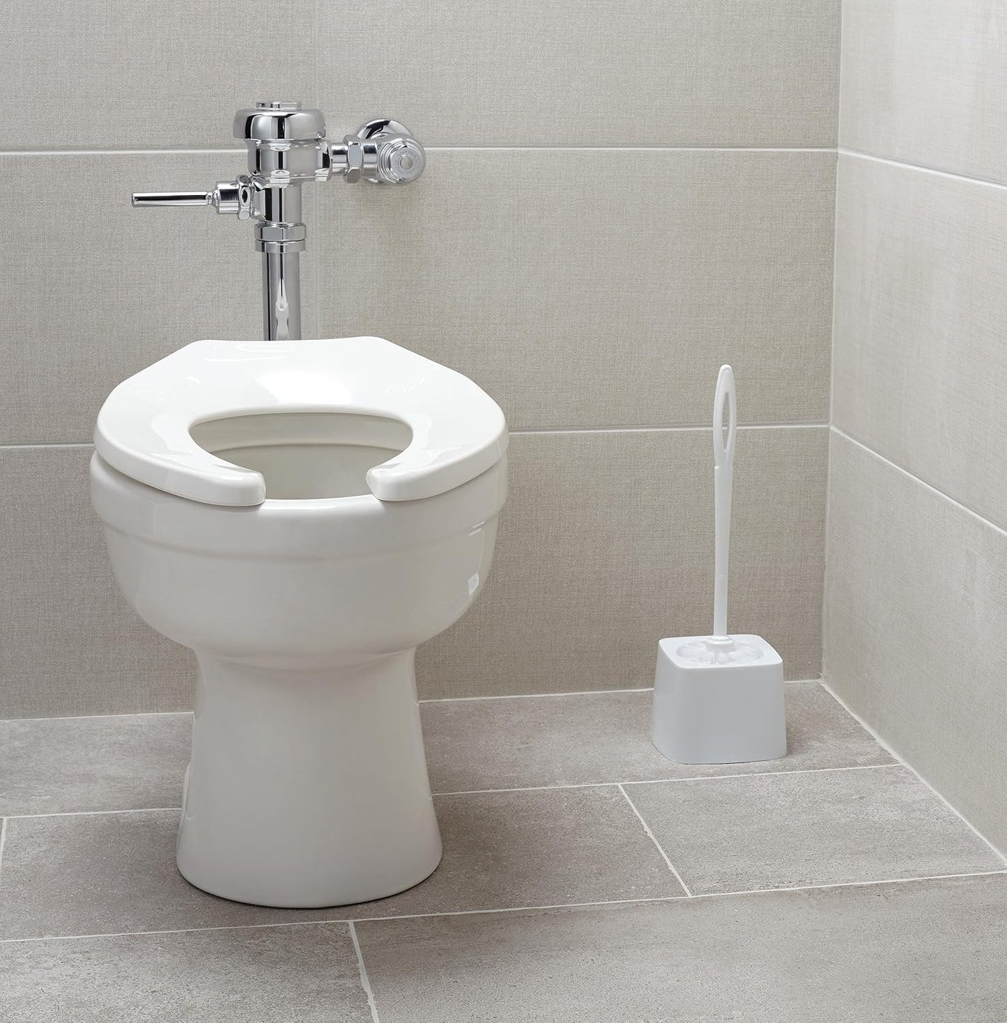 Rubbermaid Commercial Products 15" Toilet Brush, White, Toilet Bowl Brush for Bathroom, Professional/Janitorial Scrub Brush for Toilet