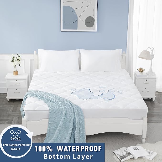 Sunflower Quilted Full Mattress Protector, Mattress Pad Full, Cotton Mattress - Image 4