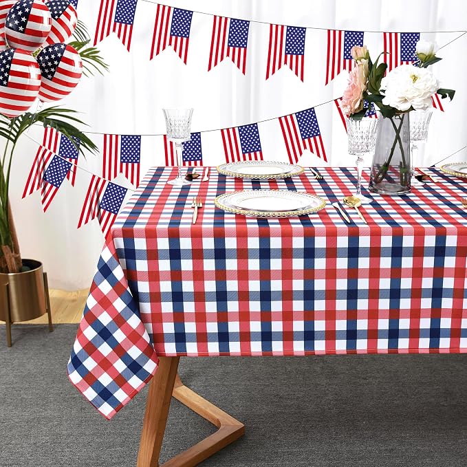Waterproof Plaid Tablecloth Fabric by Essifunia