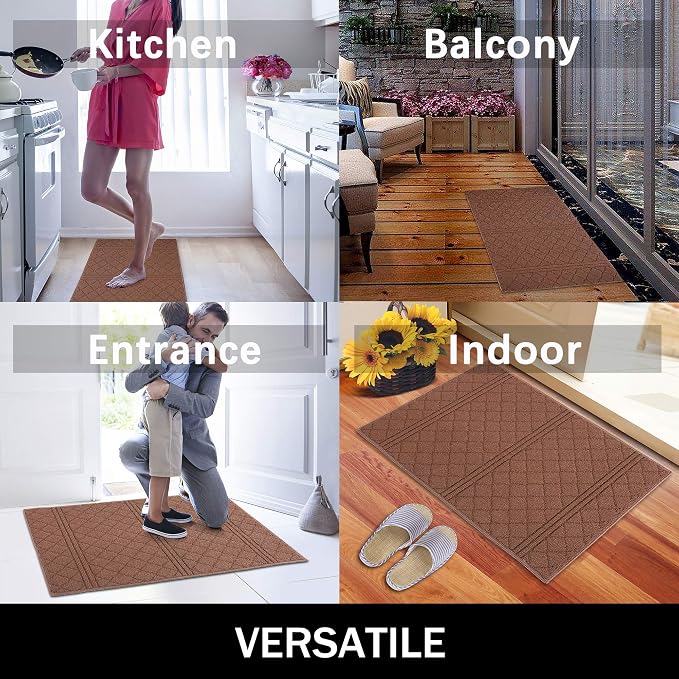REFETONE Indoor Doormat, Front Back Door Mat 24"x36" Rubber Backing Non Slip - Image 5
