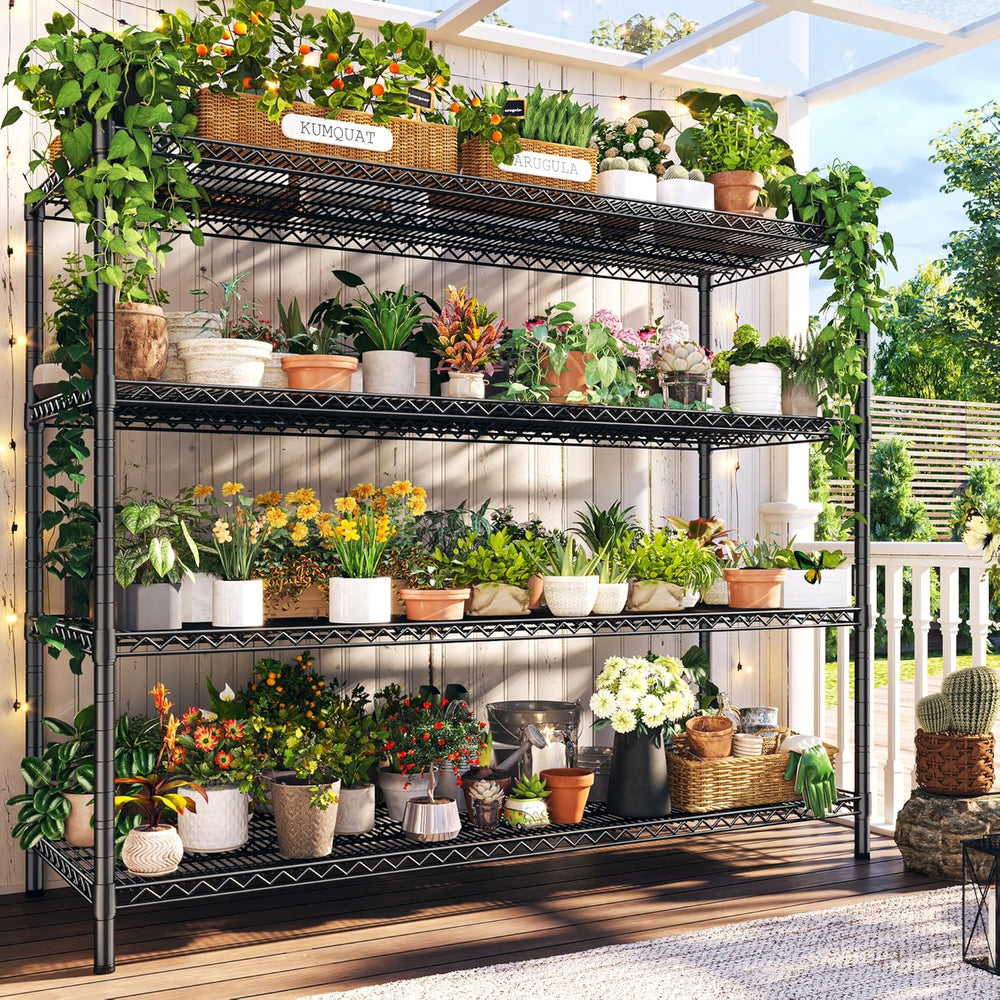 REIBII 60" W ×24" D×65.3" H, 4 Tier Wire Shelving 2878LBS Heav...