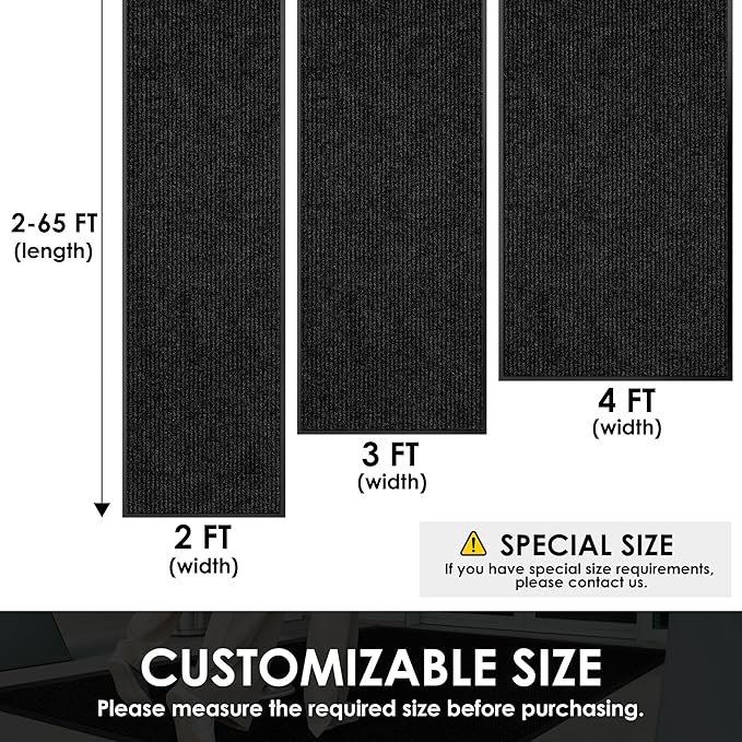 4′ x 45′ Front Door Mat Indoor Outdoor Entrance, Commercial Floor Mat Heavy - Image 2