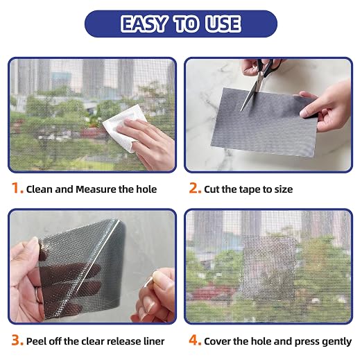 KING MOUNTAIN 10 Sheets Black Window Repair Patches, 58 in Repair Kit - Image 4