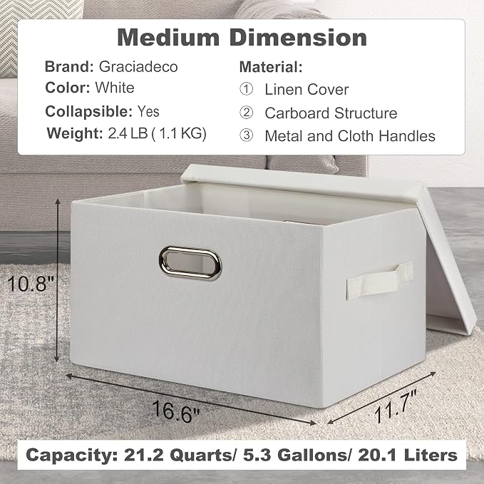 Medium 15" 21 Quart Collapsible Stackable Storage Bins - Image 2