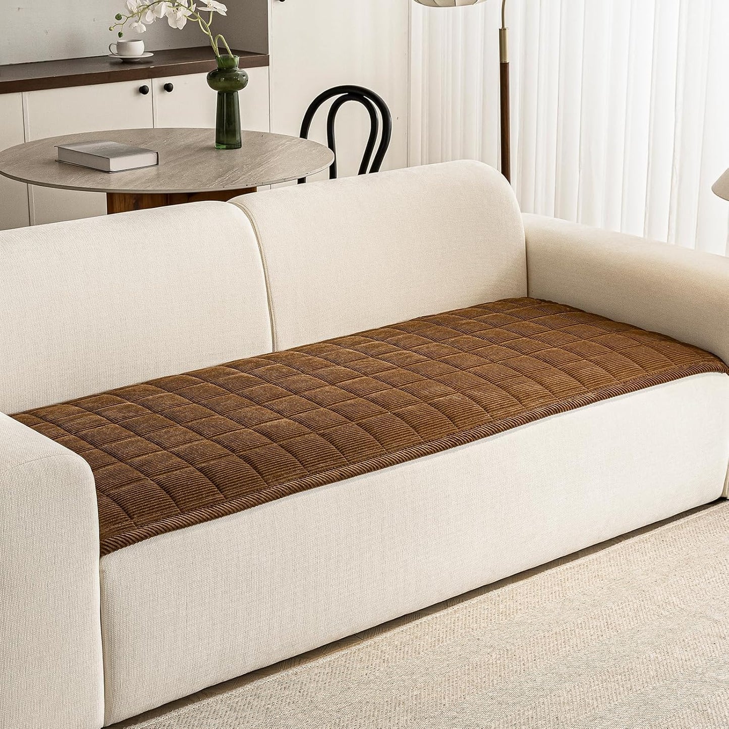 Couch Covers for Dogs Washable, 27.6"x70.9" Non Slip Couch Covers for Loveseat Sofa Pet Friendly, Soft Fuzzy Sofa Covers for Pet, Dog Couch Cover Furniture Protector(1PC,Dark Brown)