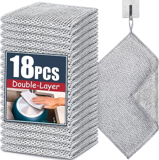 Navona 18 Pcs New Upgrade Steel Wire Dishcloth, Double-Layer Steel Wire by Unknown