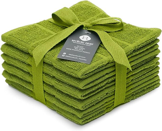 100% Cotton Terry Dish Cloth & Dish Towel, 6 Pack, Super Soft and Absorbent by Ecotribe