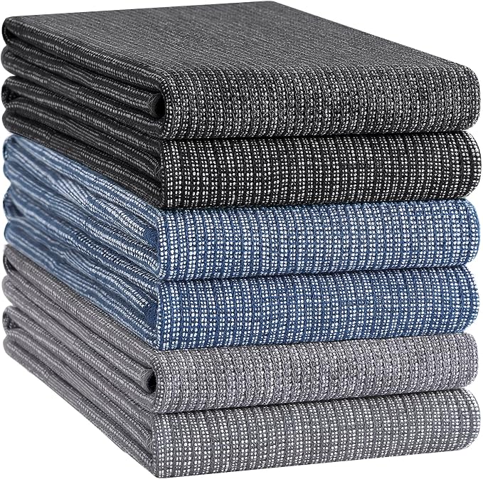 Homaxy Premium Kitchen Towels, Large Cotton Kitchen Hand Towels, Flat and Terry - Image 8