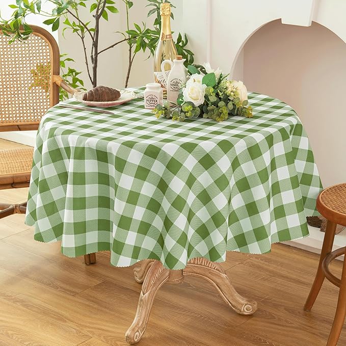 Waterproof Plaid Tablecloth Fabric by Essifunia