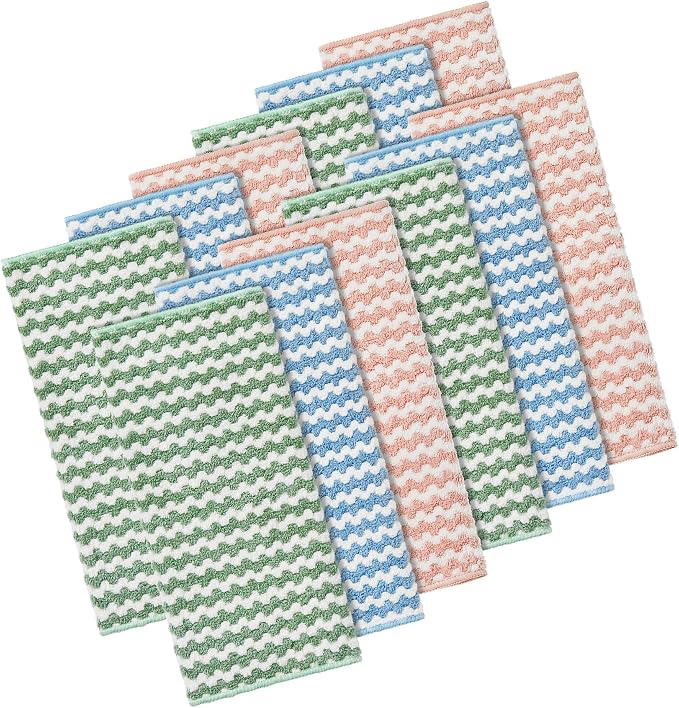 JOYMOOP 12 Pack Microfiber Cleaning Cloth, Larger Kitchen Towels, Dish Rags - Image 9
