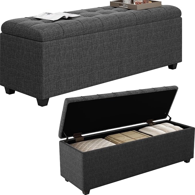 Ottoman with Storage 38 inches, Furniture End of Bed Storage Benches, Long - Image 8