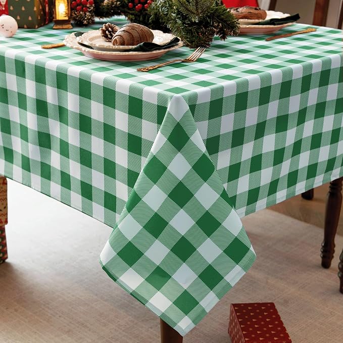 Waterproof Plaid Tablecloth Fabric by Essifunia