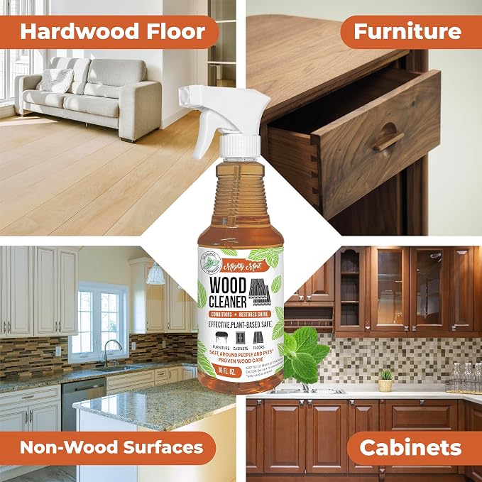 Mighty Mint Wood Cleaner and Conditioner, Spray Cleans and Renews Wood - Image 2