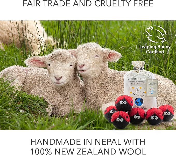 Friendsheep Wool Dryer Balls 6 Pack XL Organic Premium Reusable Cruelty Free - Image 6