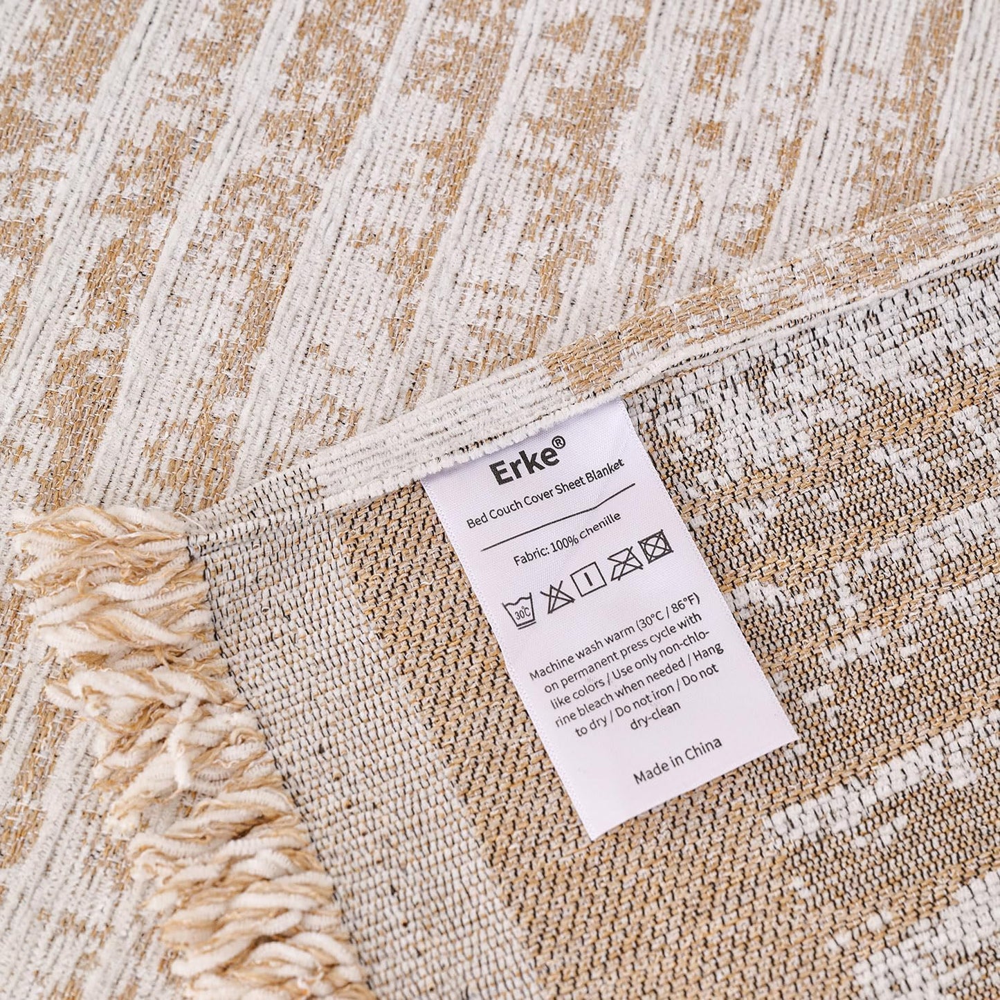 Erke Couch Cover Sheet Blanket, Sofa Cushion Slip Covers, L Shape Sectional Furniture Decor Protector, Machine Washable Chenille Slipcover for Pets Dogs Cats (Texture Coffee, 86" x 150")