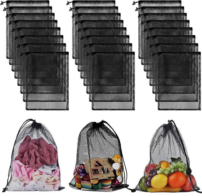 13"X15.5" 24Pcs Mesh Laundry Drawstring Bag Nylon Drawstring Gym Bag by DancingaColorfulLifeinSpiritualWorld