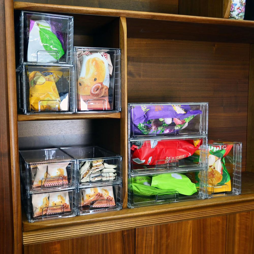 Clear Stackable Acrylic Storage Drawers(4 Pack), Plastic Organizer Bins with ...
