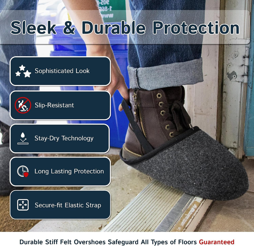 The Felt Store Indoor Overshoes for Men and Women – Winter Boot Covers, Slip-...