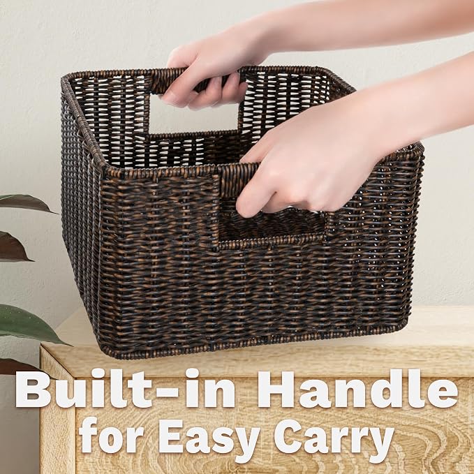 myHomeBody Wicker Storage Basket, Storage Cubes, Woven Baskets - Image 4