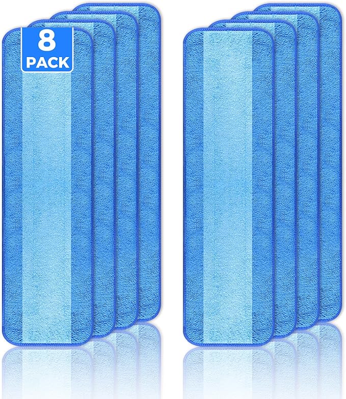 8-Pack Microfiber Cleaning Pads, 18-Inch Microfiber Mop Pads Compatible by wlich