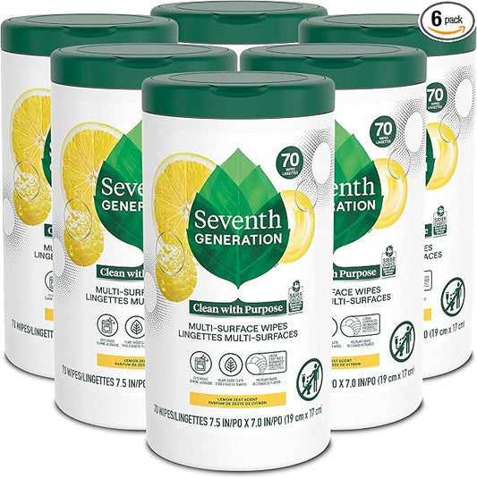 Seventh Generation Multi Surface Wipes All Purpose Cleaning Lemon Zest scent by SeventhGeneration