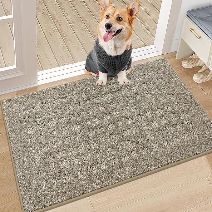 BEQHAUSE Waffle Door Mats Indoor 20"x32", Dog Mat by BEQHAUSE
