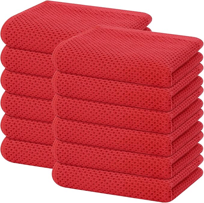 Homaxy 100% Cotton Waffle Weave Kitchen Dish Towels, Ultra Soft Absorbent Quick by Homaxy