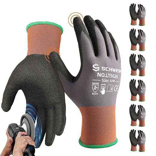 Schwer 6 Pairs Safety Work Gloves by SCHWER