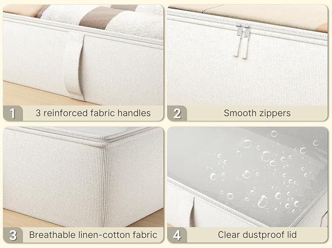 2-Pack Under Bed Storage, 6 Inches Tall Closet Organizers and Storage Bins - Image 4