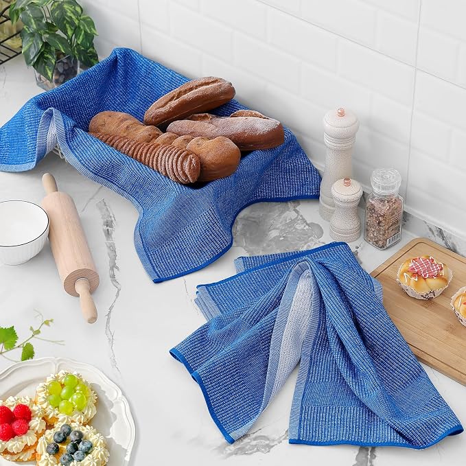 Homaxy Premium Kitchen Towels, Large Cotton Kitchen Hand Towels, Flat and Terry - Image 6