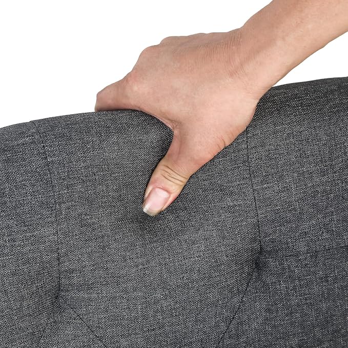 Joveco Storage Ottoman Linen Tufted Bench - Image 5