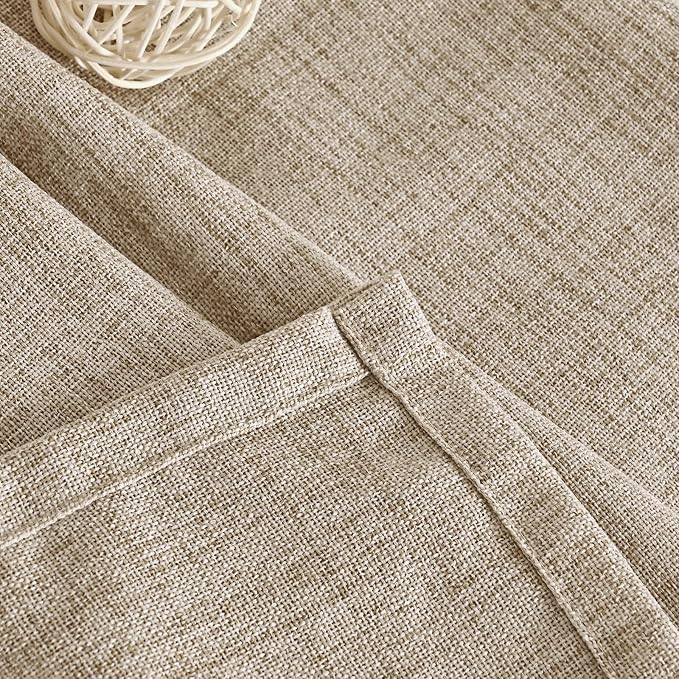 YoungsTex Oatmeal Linen Curtains 36 Inch Length - Image 9