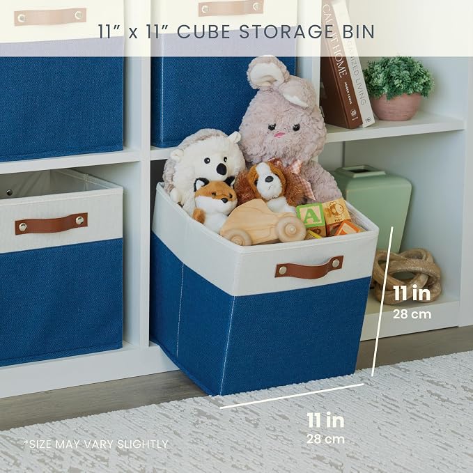 OrganiHaus 11x11 Fabric Cubes Storage Bins Set of 4, Foldable Collapsible - Image 2