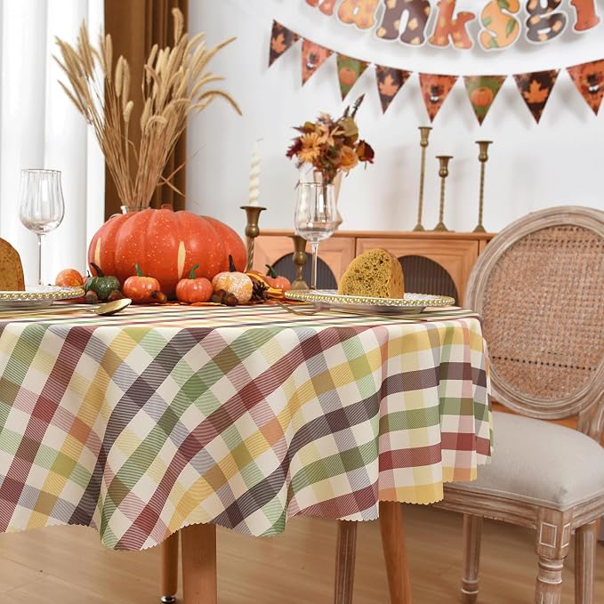 Waterproof Plaid Tablecloth Fabric - Image 3