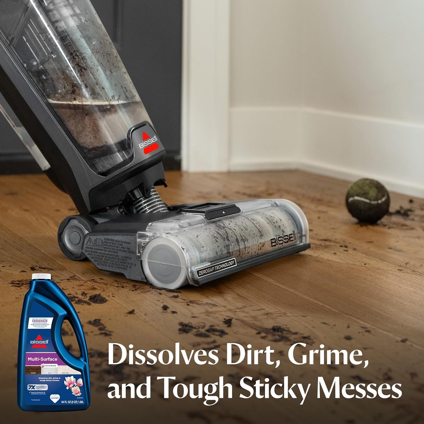 Bissell Multi-Surface Solution, For use in CrossWave and other leading hard surface and area rug cleaners, 64oz, Dissolves dirt, grime, and tough sticky messes
