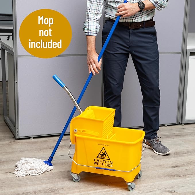 Mind Reader Mop Bucket with Wringer, 22 Qt, Floor Cleaning, 16.25"L x 10.75"W x - Image 3