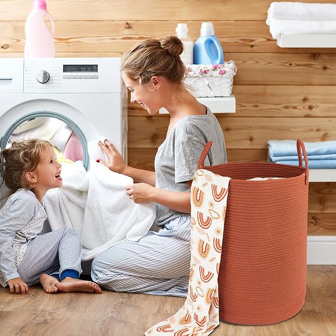 Cotton Rope Laundry Basket Hamper - Image 4