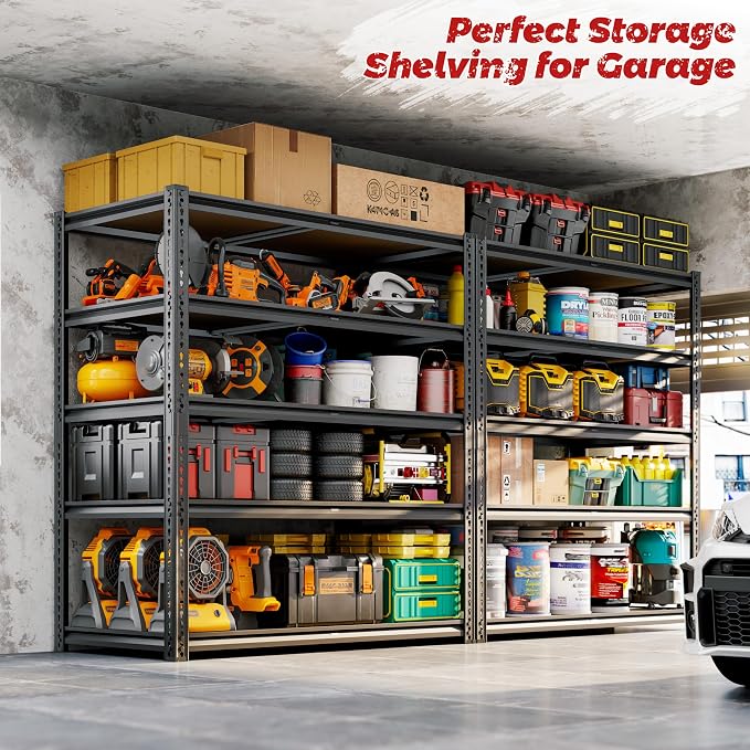 72" H Storage Shelves Heavy Duty, 2200LBS Garage Shelving, 5 Tier Metal - Image 5