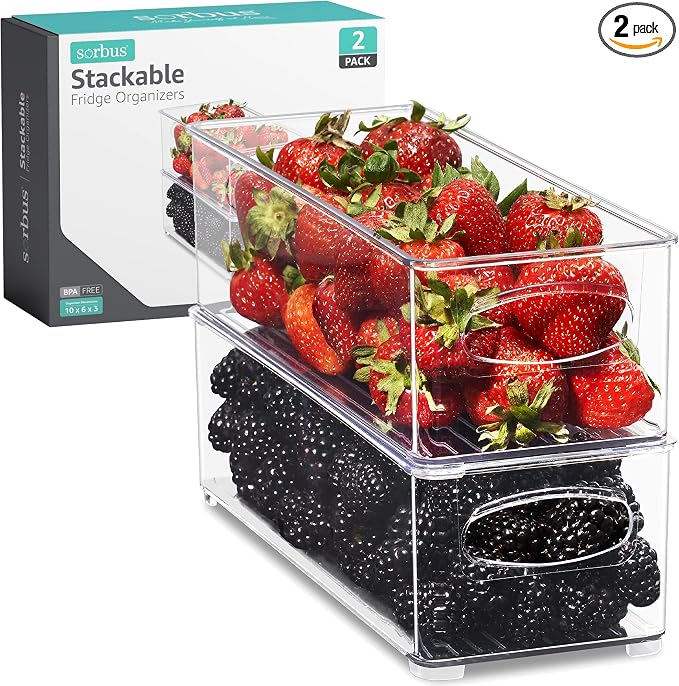 Sorbus Stackable Refrigerator Organizer Bins by Sorbus