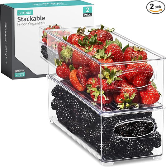 Sorbus Stackable Refrigerator Organizer Bins by Sorbus